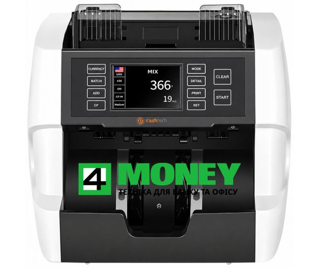 Счётчик банкнот Cashtech 9200 для UAH, USD и EUR с проверкой купюр и скоростью 800–1200 банкнот/мин