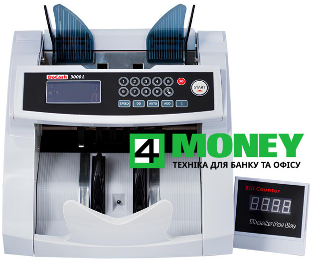 Счетная Машинка Банкнот Автоматическая УФ проверка на фальш DoCash 3000 LU Детекция Подлинности Купюр Валют