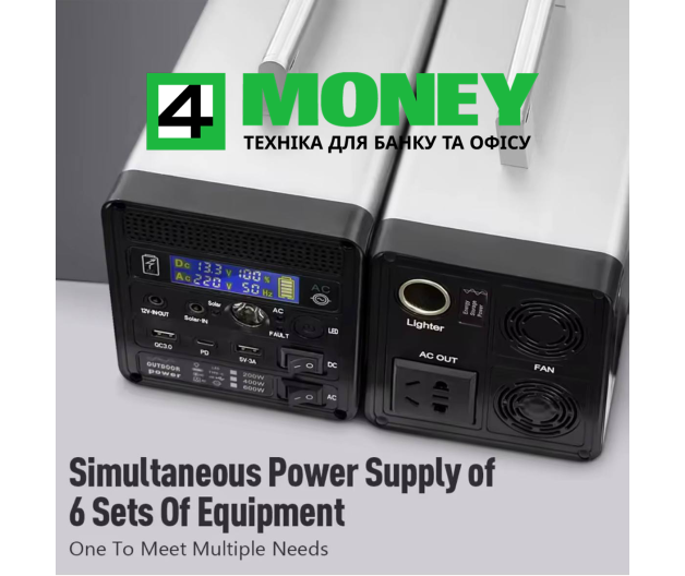 Портативная зарядная станция Flashfish PRO POWER STATION 200W 12,8V/150000мАг с розеткой 220V PowerBank с розеткой 220В Инвертор