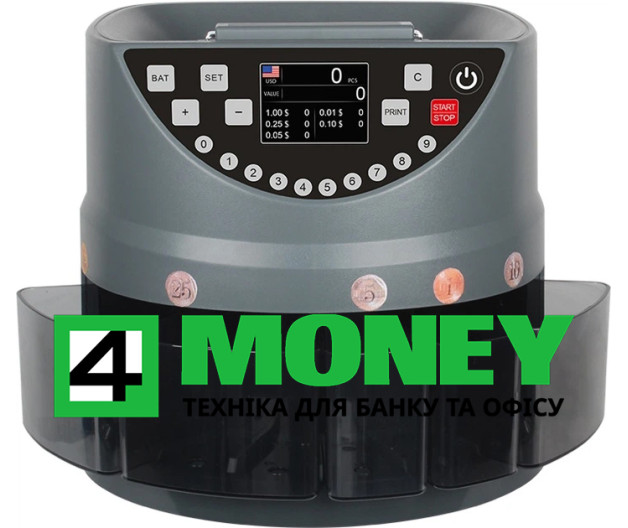 Счетчик Монет COIN COUNTER Пятикарманный Сортировщик Денег с BATCH-Фасовкой и Загрузкой до 1500 Монет