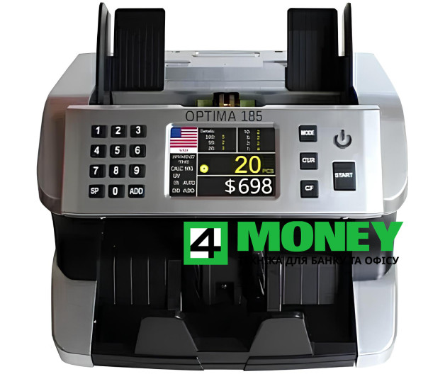 Счетчик Банкнот с калькуляцией Номинала Купюр Optima 185 Проверка валют на подлинность